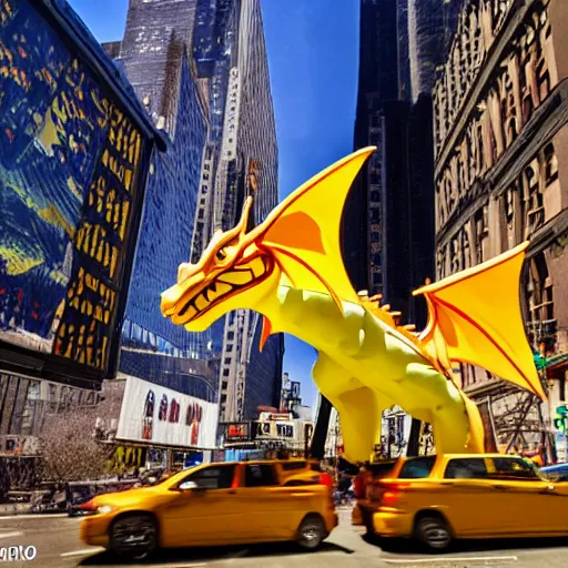Image similar to photo of dragon in new york