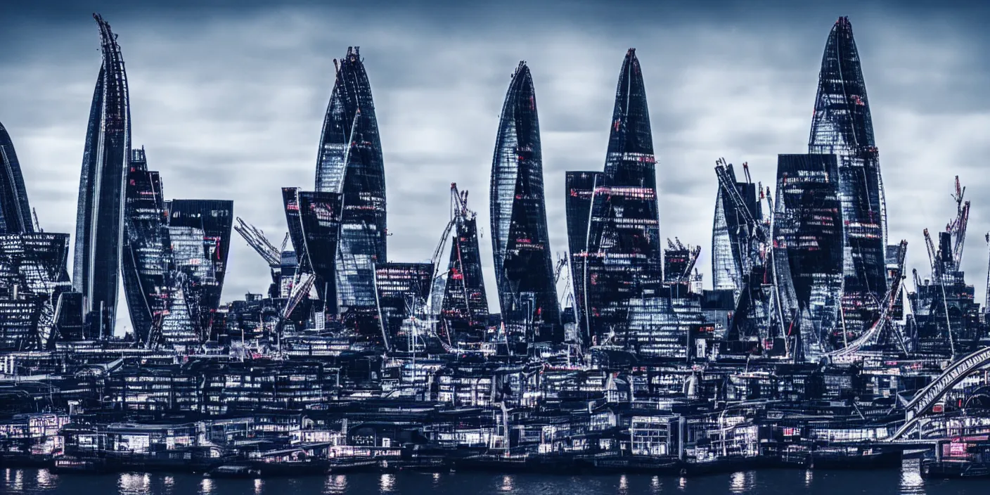 Image similar to london city skyline cyberpunk