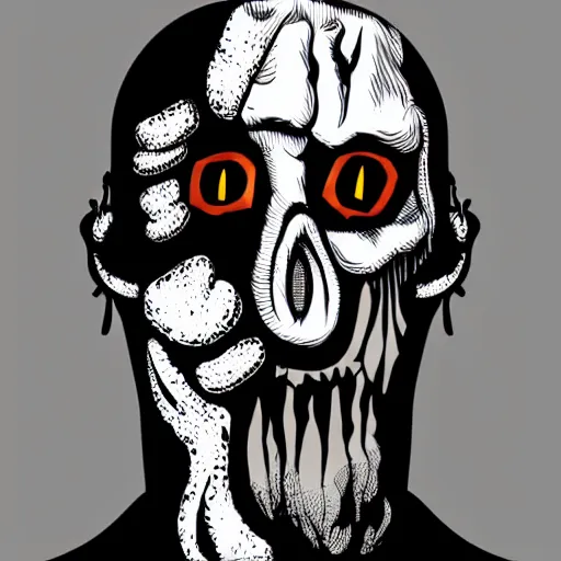 Image similar to scary man without face, nightmare, highly detailed, 8k, vector art