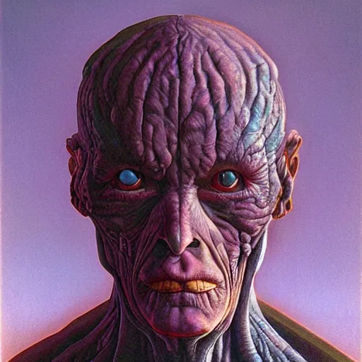 Image similar to multiple faces mutant, portrait by wayne barlowe