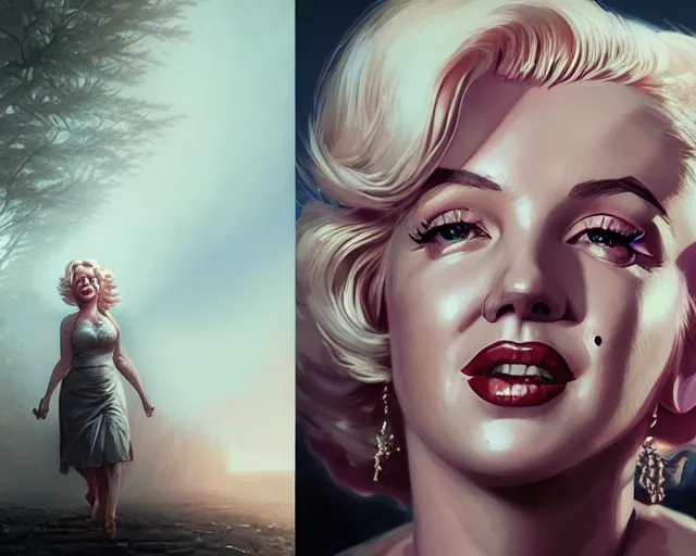 Image similar to highly detailed portrait of marilyn monroe, in the walking dead, stephen bliss, unreal engine, fantasy art by greg rutkowski, loish, rhads, ferdinand knab, makoto shinkai and lois van baarle, ilya kuvshinov, rossdraws, tom bagshaw, global illumination, radiant light, detailed and intricate environment