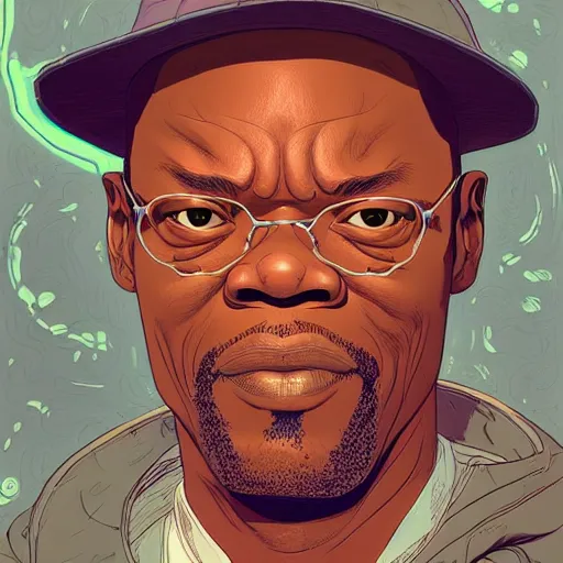 Prompt: a study of cell shaded portrait of Cartoonish Samuel L Jackson concept art, llustration, post grunge, concept art by josan gonzales and wlop, by james jean, Victo ngai, David Rubín, Mike Mignola, Laurie Greasley, highly detailed, sharp focus, alien, Trending on Artstation, HQ, deviantart, art by artgem