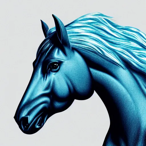 Prompt: digital horse, retrowave palette, highly detailed, anatomically correct equine, synth feel, smooth face, ear floof, flowing mane, no reins, super realism, accurate animal imagery, small mouth, 4 k digital art