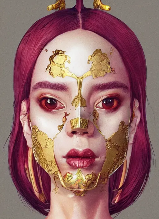 Image similar to gold skin :: by Martine Johanna and Simon Stålenhag and Chie Yoshii and wlop and Guillermo del toro :: ornate, dynamic, particulate, rich colors, elegant, centered, artstation, smooth, sharp focus, octane render, 3d