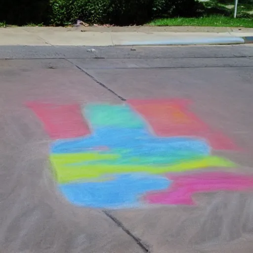 Prompt: sidewalk chalk drawing of a sorrowful abyss