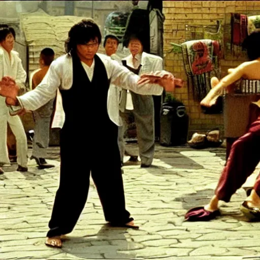 Prompt: kung fu hustle, humor movie scene