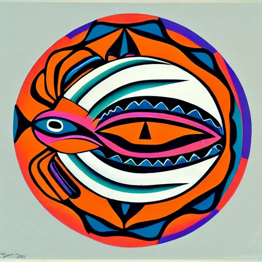 Prompt: whale in style of haida gwaii, pacific northwest, native american art, clean