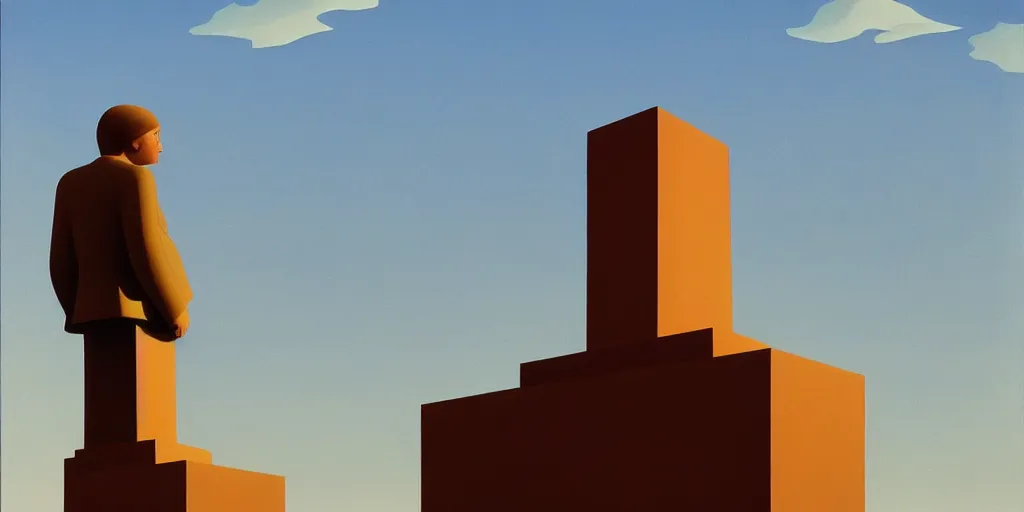 Image similar to statue, blue sky, summer evening, kenton nelson