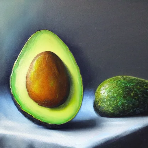 Prompt: Avocado armchair, oil Painting