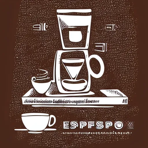 Image similar to espresso machine, coffee, hand drawn, engraved vector, by alexanderpokusay