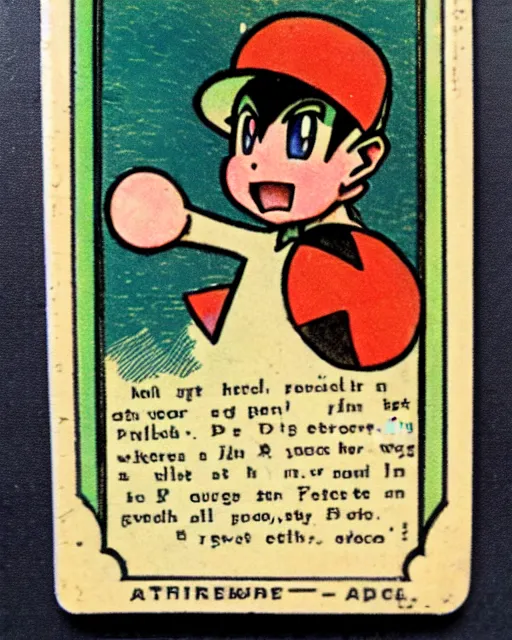 Image similar to a pokemon card from the 1 9 1 0 s