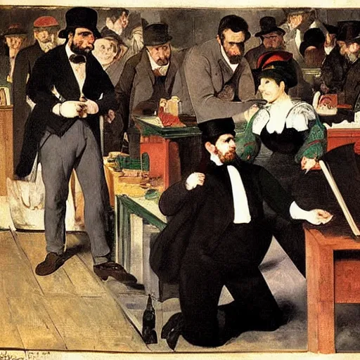 Image similar to economic charts in the style of manet