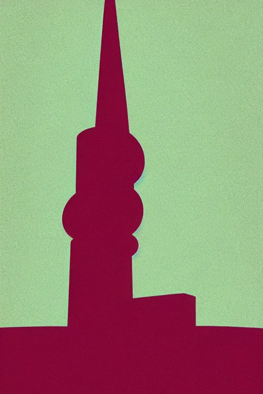 Image similar to minimalist boho style art of colorful berlin television tower, illustration, vector art