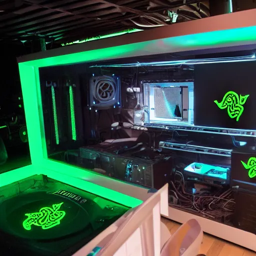 Image similar to Gaming house made by Razer, Alienware, water cooled