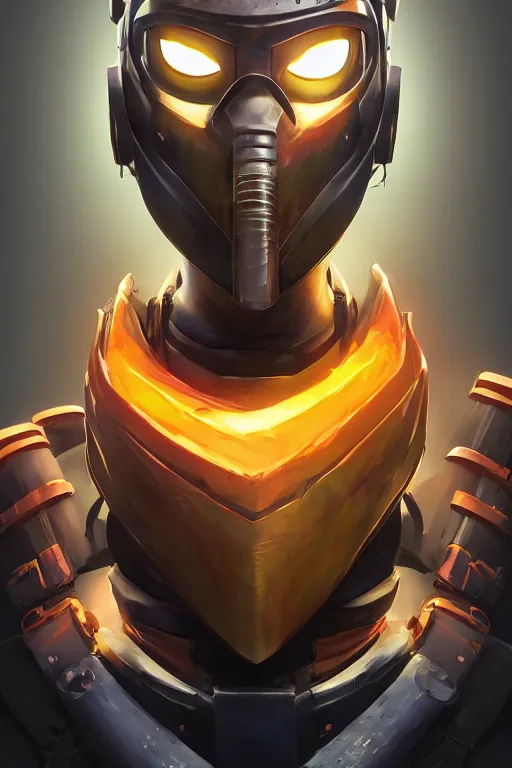 Image similar to epic mask helmet robot ninja portrait stylized as fornite style game design fanart by concept artist gervasio canda, behance hd by jesper ejsing, by rhads, makoto shinkai and lois van baarle, ilya kuvshinov, rossdraws global illumination radiating a glowing aura global illumination ray tracing hdr render in unreal engine 5