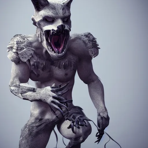 Image similar to highly detailed render of a man wearing a skull fox mask, full body, two arms two legs, vray render, unreal engine, highly detailed faces, thin body,