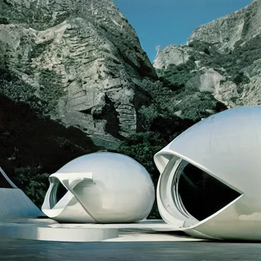 Prompt: futuristic pod dwelling by buckminster fuller and syd mead and tadao ando, contemporary architecture, photo journalism, photography, cinematic, national geographic photoshoot