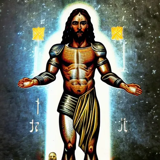 Image similar to Photo of cyborg Jesus Christ