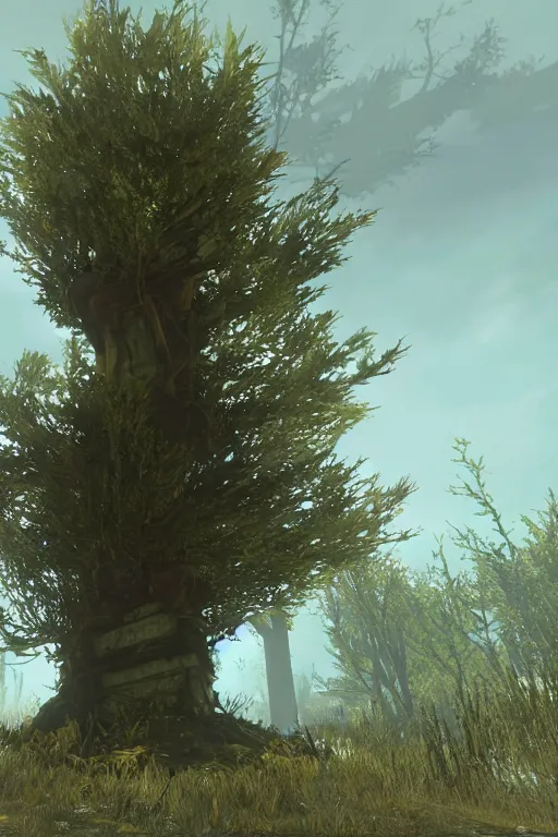 Image similar to the deku tree from Zelda in Fallout 4