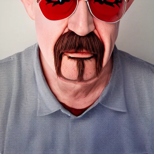 Image similar to real princess peach as walter white, as real person. portrait photography