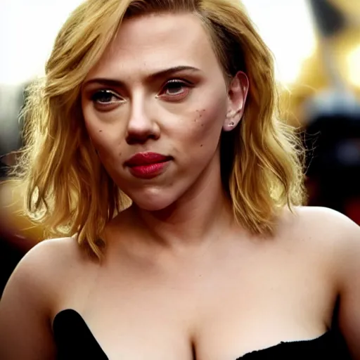 Image similar to close up of scarlett johansson in a deep hypnotic trance