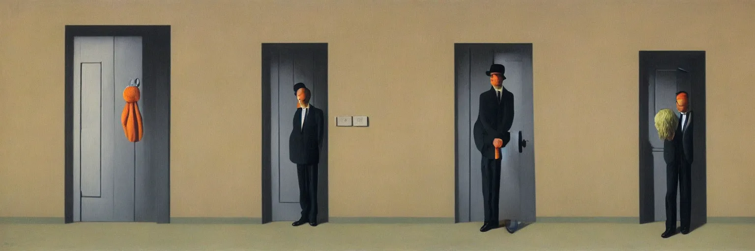 Image similar to door painting magritte