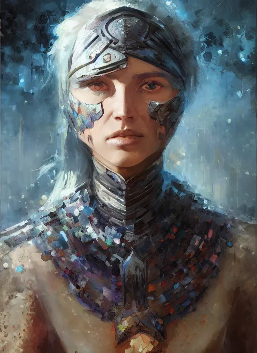 Image similar to Oil painting of a female human warrior, portrait, D&D, Magic The Gathering, by Craig Mullins, Nekro, Victo Ngai, centered, symmetrical, 8k, sharp focus