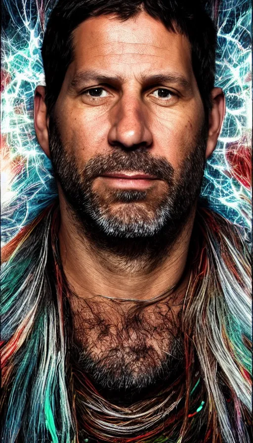 Image similar to portrait of a digital shaman, by zack snyder