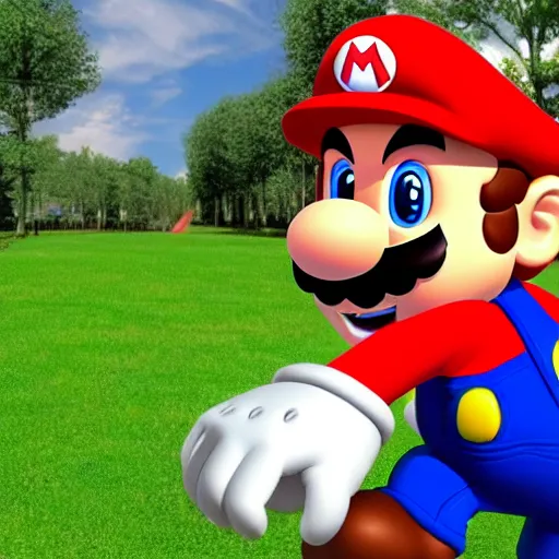 Image similar to mario but with real life human proportions