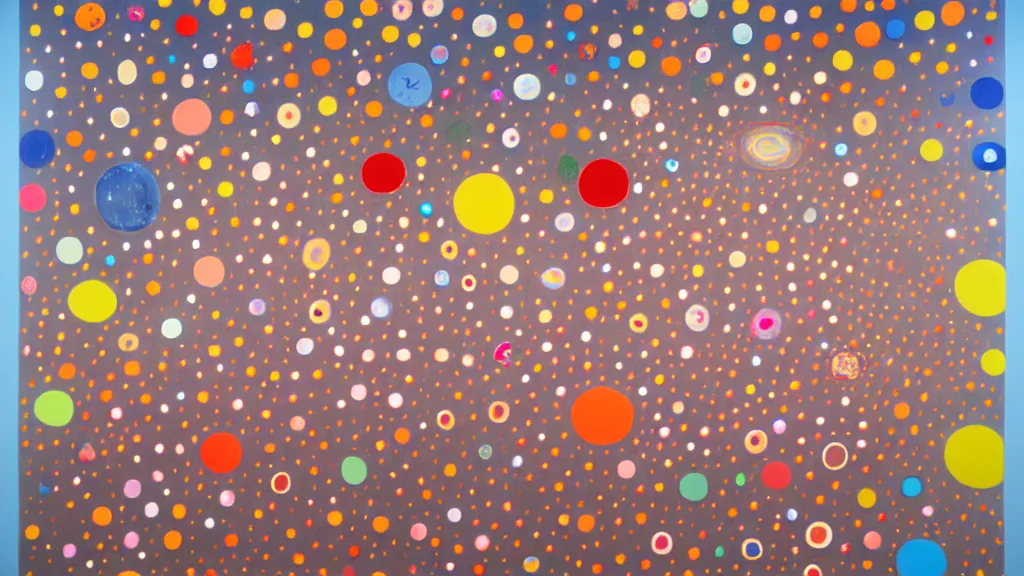 Image similar to amobae universe by dan colen