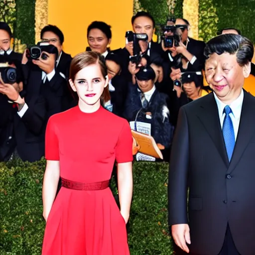 Image similar to emma watson dropkicks xi jinping, journalistic footage, 4 k