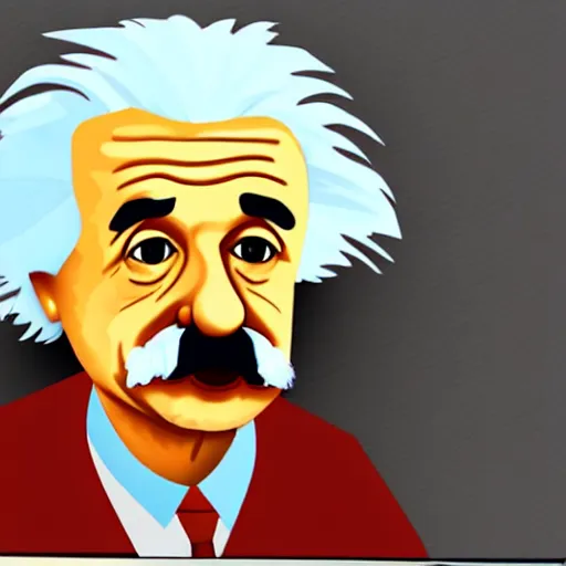 Image similar to albeert einstein in gta v illustrated by stephen bliss