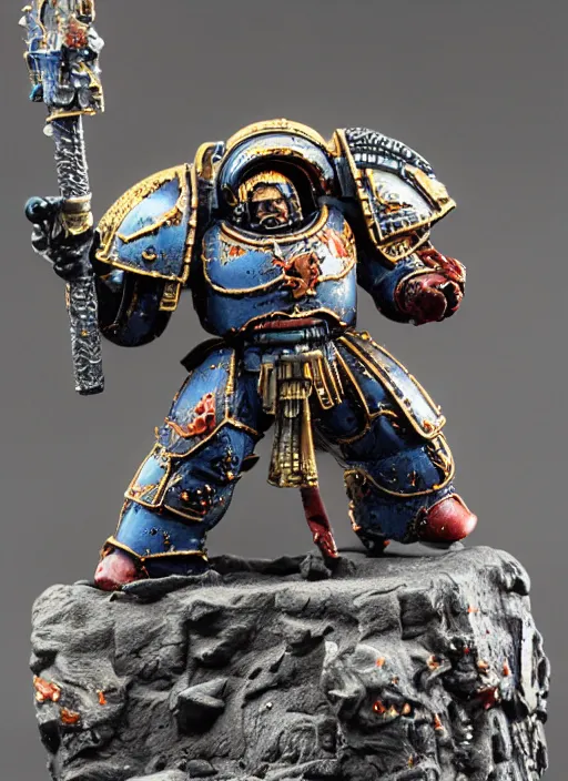 Image similar to 8 0 mm resin detailed miniature of a warhammer 4 0 k space marine roman phalanx, product introduction photos, 4 k, full body,
