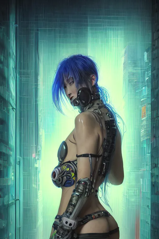 Prompt: portrait futuristic obnoxious cyberpunk female Berserker, in futuristic heavily raindrop tokyo rooftop cyberpunk night, ssci-fi, fantasy, intricate, very very beautiful, elegant, neon light, highly detailed, digital painting, concept art, human anatomy, soft light, hdri, smooth, sharp focus, illustration, art by alphonse mucha and craig mullins and tian zi and WLOP