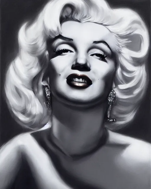 Prompt: charcoal portrait of Marilyn Monroe by Mandy Jurgens and Richard Schmid