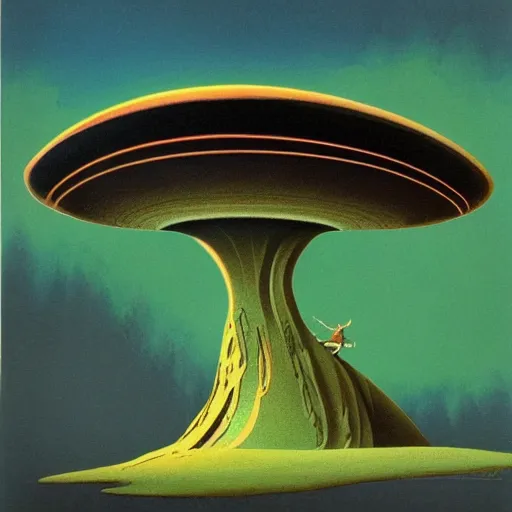 Image similar to roger dean art of a retro alien