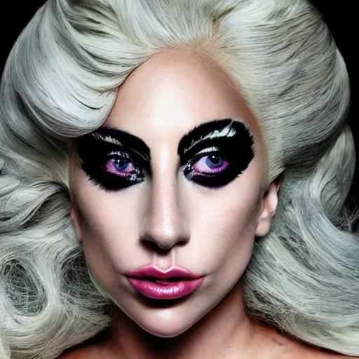 Prompt: award winning portrait of lady gaga, photo by mark mann, hyper detailed