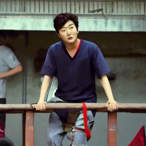 Prompt: movie still of son heung-min as knish in rounders,