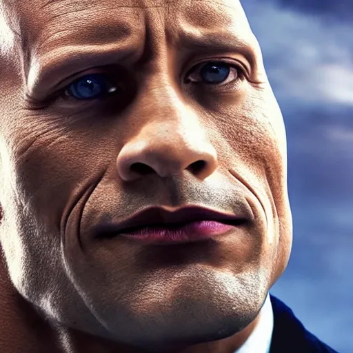 Image similar to Dwayne Johnson as the joker Marvel 4K detail