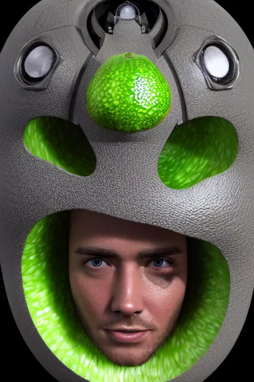 Image similar to ! dream liam neesons face inside a giant lime fruit, ef 8 5 mm f 1. 8 usm, bionic scifi alexandre ferra, hyper detailed, digital art, trending in artstation, cinematic lighting, studio qualit, smooth render, unreal engine 5 rendered, octane rendered