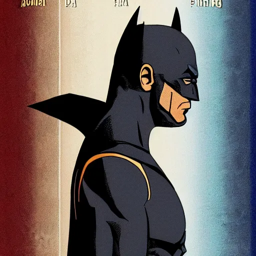 Image similar to batman versus gus fring, poster, movie poster, facing each other, side angle, imax, highly detailed, cel-shaded