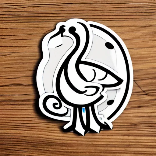 Image similar to cute dancing goose, sticker concept design