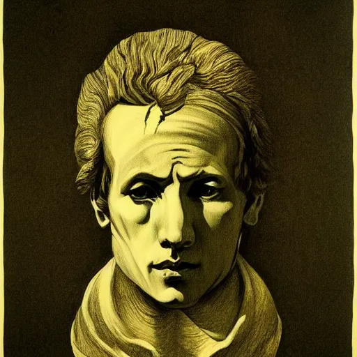 Image similar to lithography on paper conceptual figurative post - morden monumental portrait by goya, illusion surreal art, highly conceptual figurative art, intricate detailed illustration, controversial poster art, polish poster art, geometrical drawings, no blur