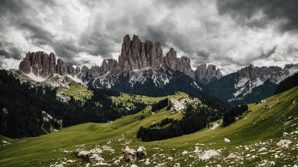 Prompt: I took this picture in the Dolomites with my Canon 5D Mark IV and my trusty 16-35L 2.8 lens at f/16