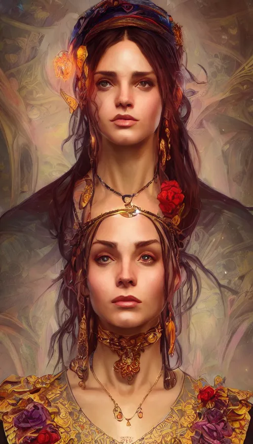 fortune teller, passionate , seductive, sweaty, gypsy, Stable