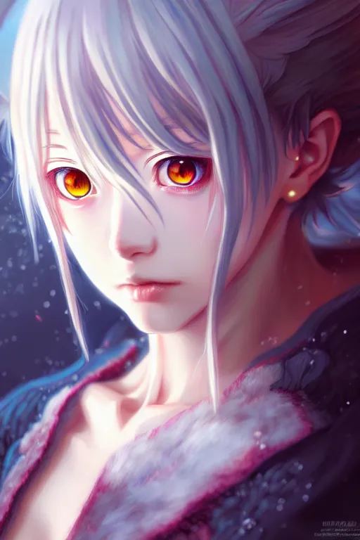 Image similar to ”ultra realistic, beautiful young woman, modern anime, fantasy, eerie, intricate details, atmospheric, elegant, super highly detailed, professional digital painting, artstation, concept art, 8k, art by artgerm and eiichiro oda and koyoharu gotouge”