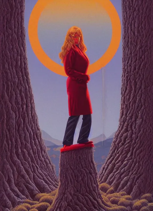 Image similar to twin peaks movie poster art by michael whelan