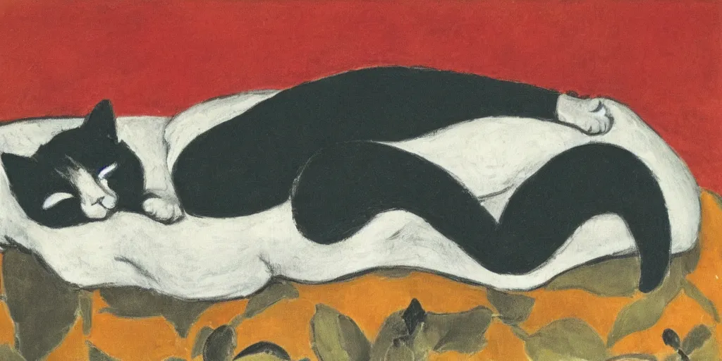 Image similar to sleeping cat by matisse