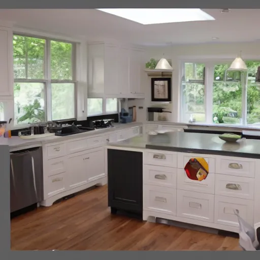 Prompt: the disturbing new kitchen of my mother