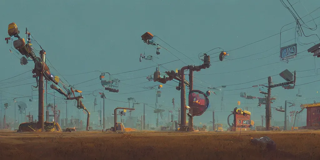 Image similar to a miniature world by simon stalenhag